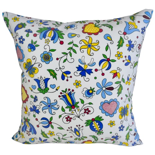 Poszewka 40x40 Bawełniana JAŚ Kaszuby Białe