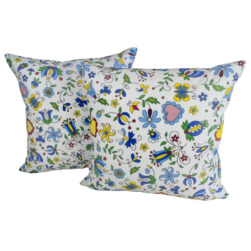 Poszewka 40x40 Bawełniana JAŚ Kaszuby Białe