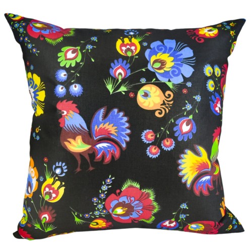 Poszewka 40x40 Bawełniana JAŚ Kogut Na Czarnym