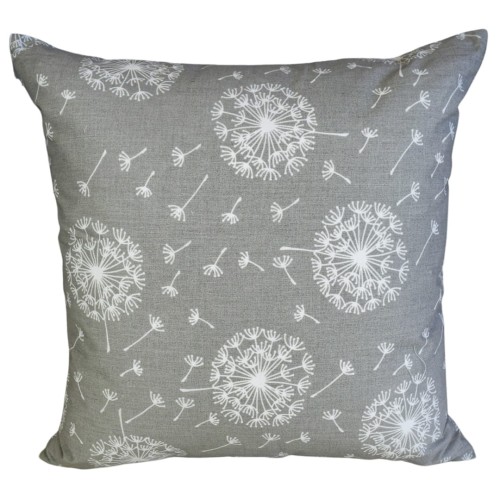 Poszewka 40x40 Bawełniana JAŚ Dmuchawce Na Szarym