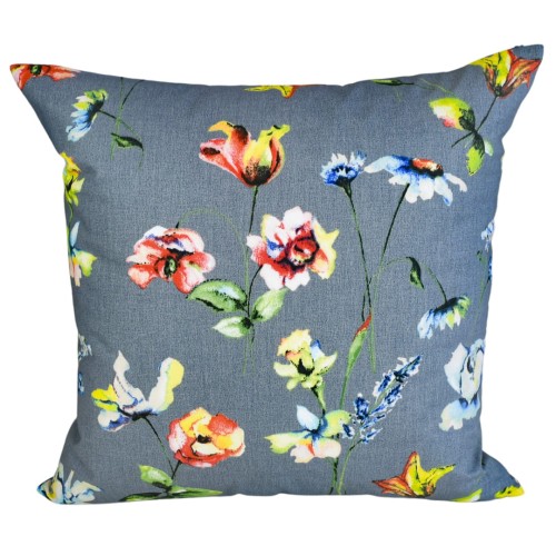 Poszewka 40x40 Bawełniana JAŚ Kwiaty Akwarele Szare
