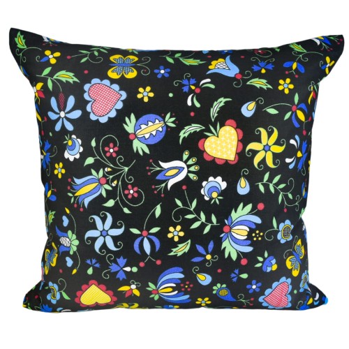 Poszewka 40x40 Bawełniana JAŚ Kaszuby Czarne