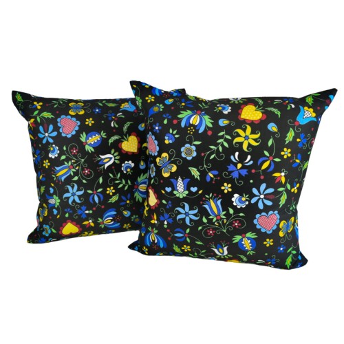 Poszewka 40x40 Bawełniana JAŚ Kaszuby Czarne