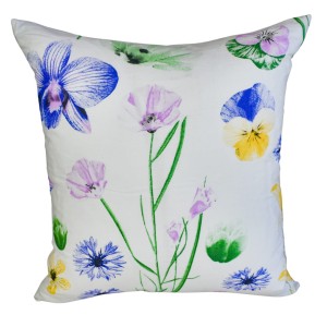 Poszewka 40x40 Bawełniana JAŚ Malowane Bratki Na Białym