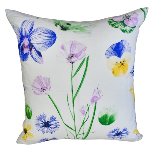 Poszewka 40x40 Bawełniana JAŚ Malowane Bratki Na Białym