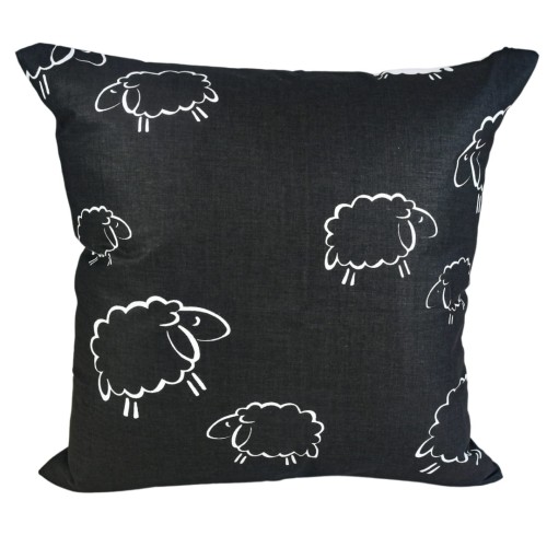 Poszewka 40x40 Bawełniana JAŚ Owieczki Na Czarnym