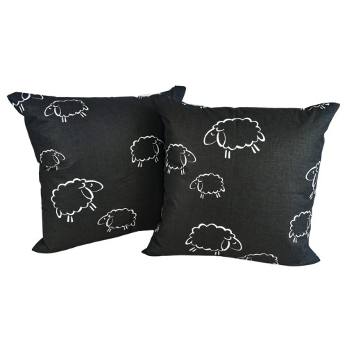 Poszewka 40x40 Bawełniana JAŚ Owieczki Na Czarnym