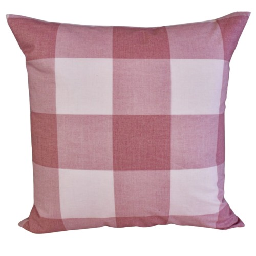 Poszewka 40x40 Bawełniana JAŚ Krata Ika Pudrowy Róż