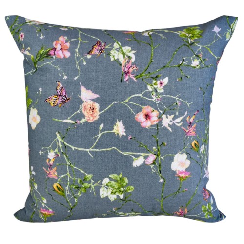 Poszewka 40x40 Bawełniana JAŚ Powoje Z Motylem Szare