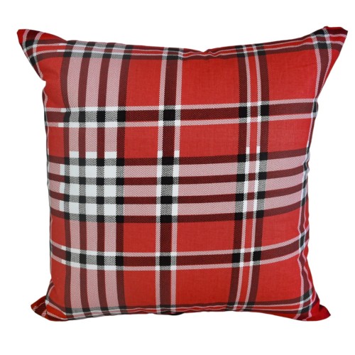Poszewka 40x40 Bawełniana JAŚ Krata Czerwona