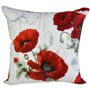 Poszewka 40x40 Bawełniana JAŚ Maki Krem