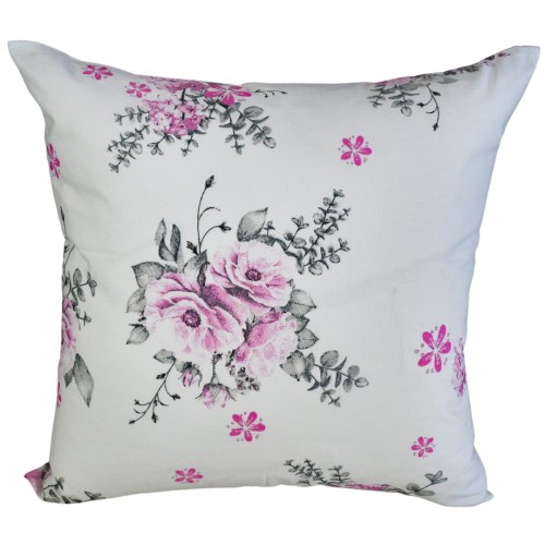 Poszewka 40x40 Bawełniana JAŚ Łapacz w Kwiatach Biały