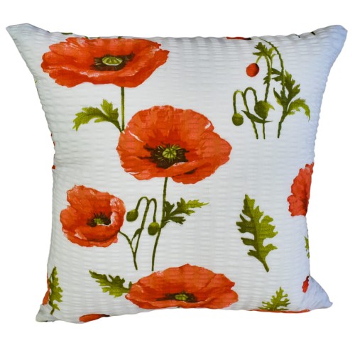 Poszewka 40x40 Kora JAŚ Maki Na Białym