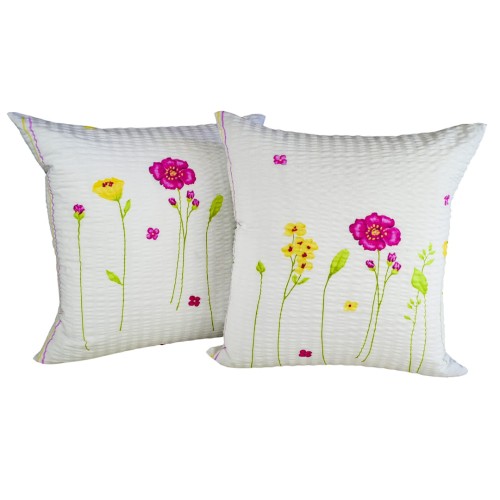 Poszewka 40x40 Kora JAŚ Łodygi Biel