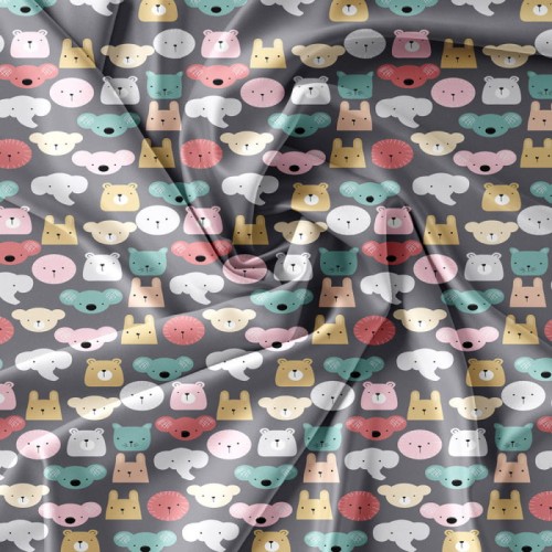 Komplet Pościeli Dziecięcej 3D 140x200 + 1x70/80 Zwierzaki Satyna Bawełniana 2522