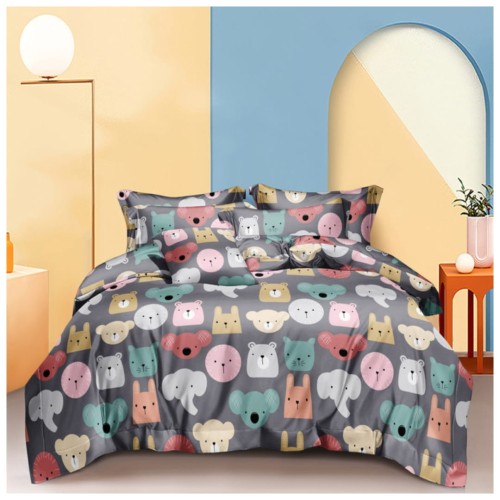 Komplet Pościeli Dziecięcej 3D 140x200 + 1x70/80 Zwierzaki Satyna Bawełniana 2522