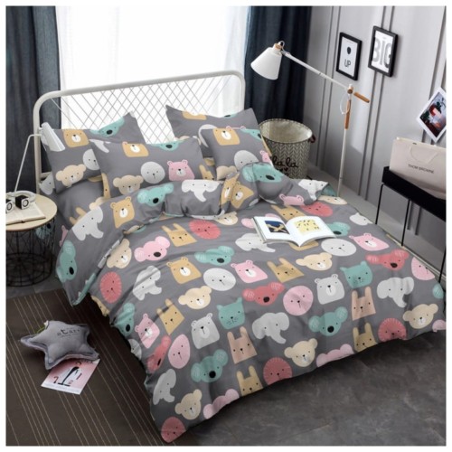 Komplet Pościeli Dziecięcej 3D 140x200 + 1x70/80 Zwierzaki Satyna Bawełniana 2522
