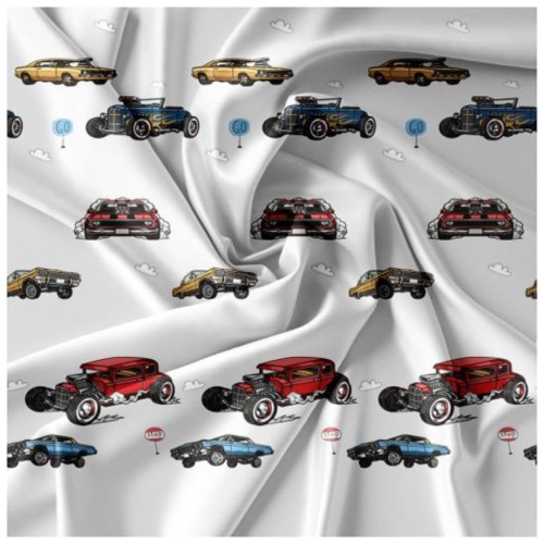 Komplet Pościeli Dziecięcej 3D 140x200 + 1x70/80 Samochody Satyna Bawełniana 2507