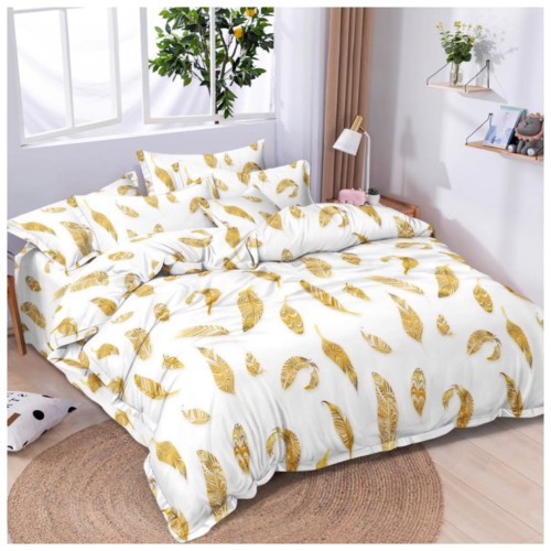 Komplet Pościeli 3D 140x200 + 1x70/80 Piórka Satyna Bawełniana 2459