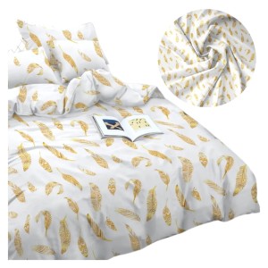 Komplet Pościeli 3D 140x200 + 1x70/80 Piórka Satyna Bawełniana 2459
