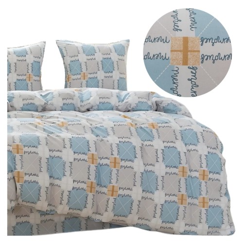 Komplet Pościeli 3D 140x200 + 1x70/80 Memories Satyna Bawełniana 3045