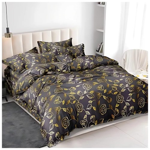 Komplet Pościeli 3D 140x200 + 1x70/80 Golden Roses Satyna Bawełniana 2463