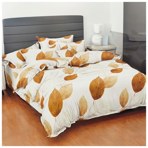 Komplet Pościeli 3D 140x200 + 1x70/80 Jesienne Liście Satyna Bawełniana 2453