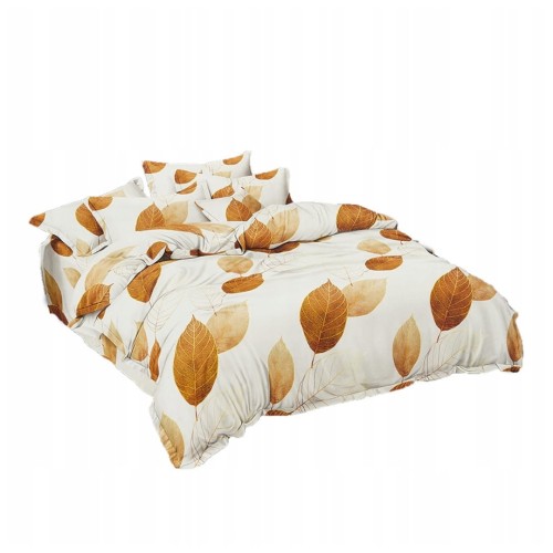 Komplet Pościeli 3D 140x200 + 1x70/80 Jesienne Liście Satyna Bawełniana 2453