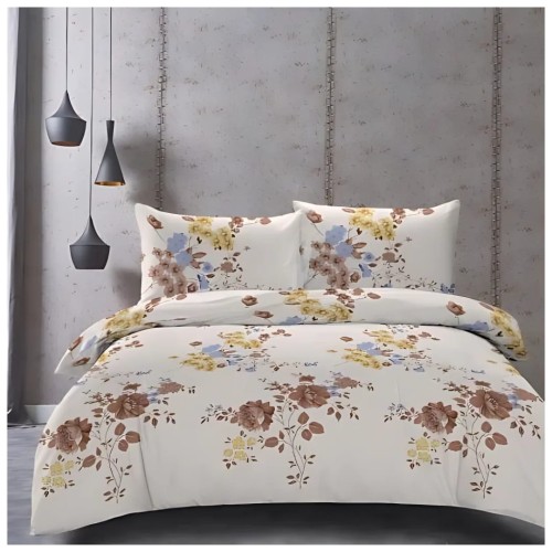 Komplet Pościeli 3D 140x200 + 1x70/80 Delikatny Ogród Satyna Bawełniana 2433