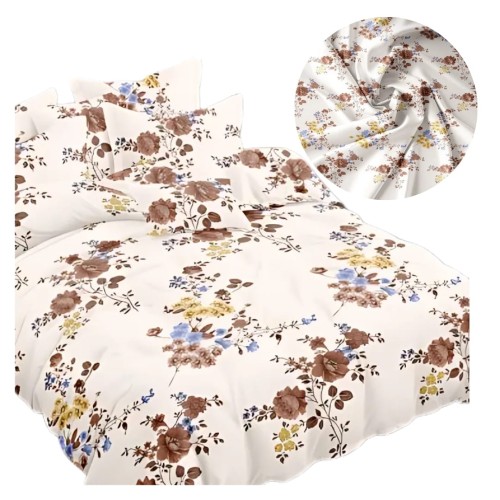 Komplet Pościeli 3D 140x200 + 1x70/80 Delikatny Ogród Satyna Bawełniana 2433