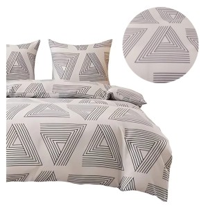 Komplet Pościeli 3D 140x200 + 1x70/80 Trójkątna Harmonia Satyna Bawełniana 3037