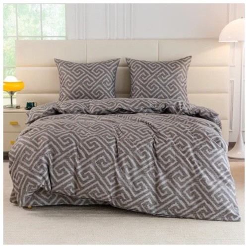 Komplet Pościeli 3D 140x200 + 1x70/80 Grecki Ornament Satyna Bawełniana 3038