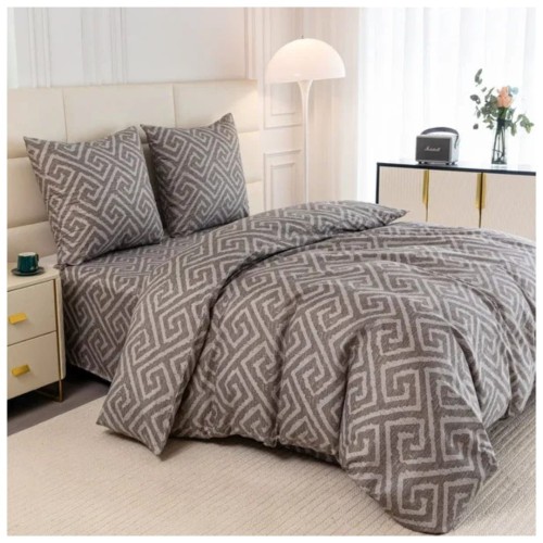 Komplet Pościeli 3D 140x200 + 1x70/80 Grecki Ornament Satyna Bawełniana 3038