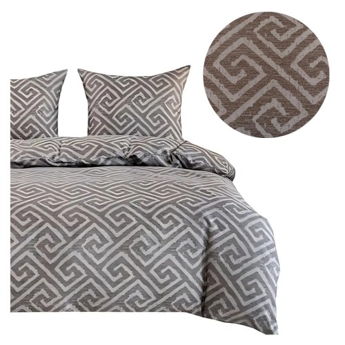 Komplet Pościeli 3D 140x200 + 1x70/80 Grecki Ornament Satyna Bawełniana 3038