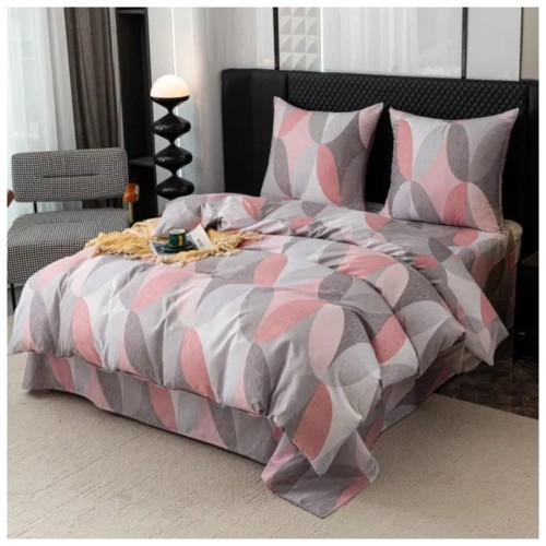 Komplet Pościeli 3D 140x200 + 1x70/80 Owalna Mozaika Satyna Bawełniana 3085