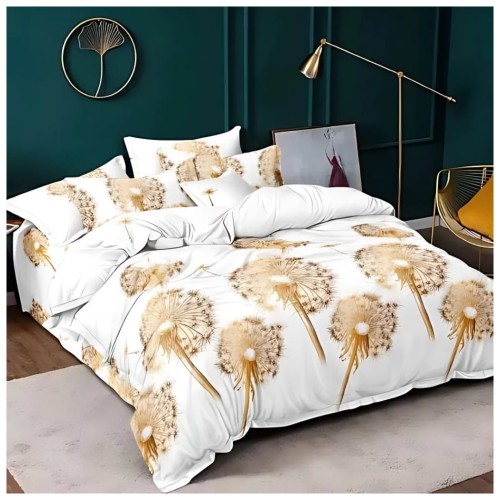 Komplet Pościeli 3D 140x200 + 1x70/80 Dmuchawce Satyna Bawełniana 2471