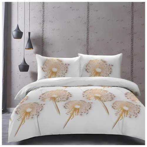 Komplet Pościeli 3D 140x200 + 1x70/80 Dmuchawce Satyna Bawełniana 2471