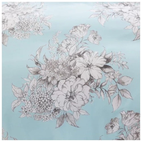 Komplet Pościeli 3D 140x200 + 1x70/80 Błękitny Bukiet Satyna Bawełniana 3051