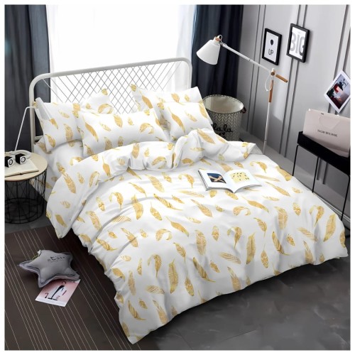 Komplet Pościeli 3D 160x200 + 2x70/80 Piórka Satyna Bawełniana 2459