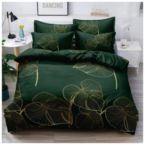 Komplet Pościeli 3D 160x200 + 2x70/80 Liściasty Raj Satyna Bawełniana 2226