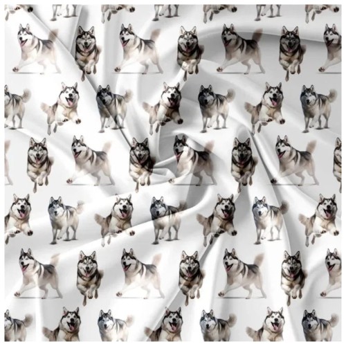 Komplet Pościeli 3D 160x200 + 2x70/80 Husky Satyna Bawełniana 2703