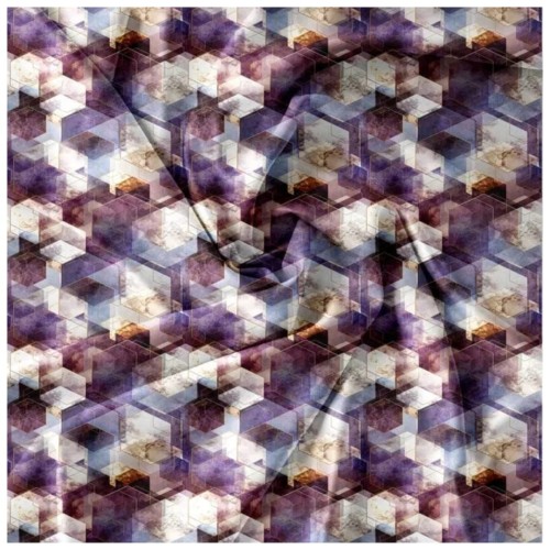 Komplet Pościeli 3D 160x200 + 2x70/80 Geometryczna Mozaika Satyna Bawełniana 2544