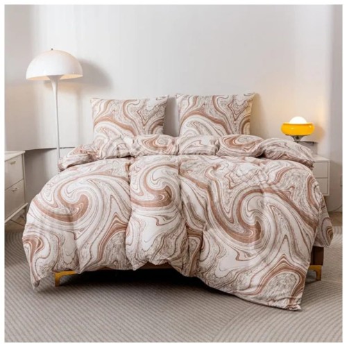 Komplet Pościeli 3D 160x200 + 2x70/80 Luksusowe Wiry Satyna Bawełniana 2771