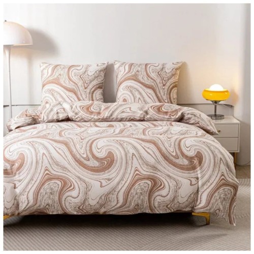 Komplet Pościeli 3D 160x200 + 2x70/80 Luksusowe Wiry Satyna Bawełniana 2771