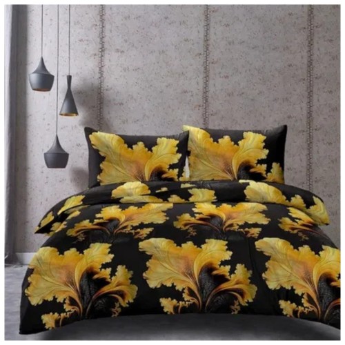 Komplet Pościeli 3D 160x200 + 2x70/80 Królewska Flora Satyna Bawełniana 2546