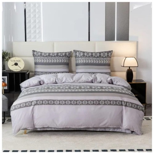 Komplet Pościeli 3D 220x200 + 2x70/80 Szara Elegancja Satyna Bawełniana 2791