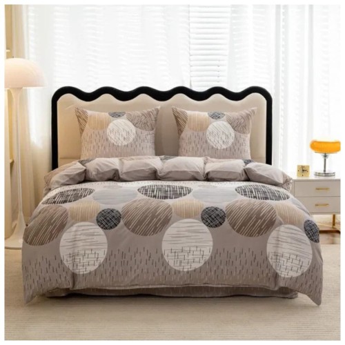 Komplet Pościeli 3D 220x200 + 2x70/80 Retro Okręgi Satyna Bawełniana 3104