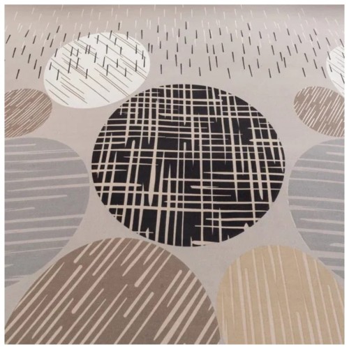 Komplet Pościeli 3D 220x200 + 2x70/80 Retro Okręgi Satyna Bawełniana 3104