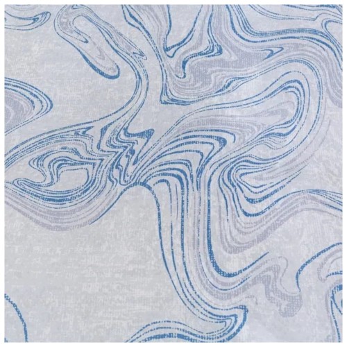 Komplet Pościeli 3D 220x200 + 2x70/80 Błękitna Abstrakcja Satyna Bawełniana 3103