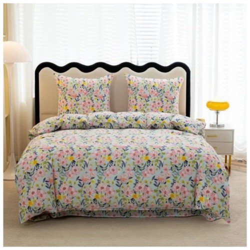 Komplet Pościeli 3D 220x200 + 2x70/80 Kolorowa Łączka Satyna Bawełniana 3097